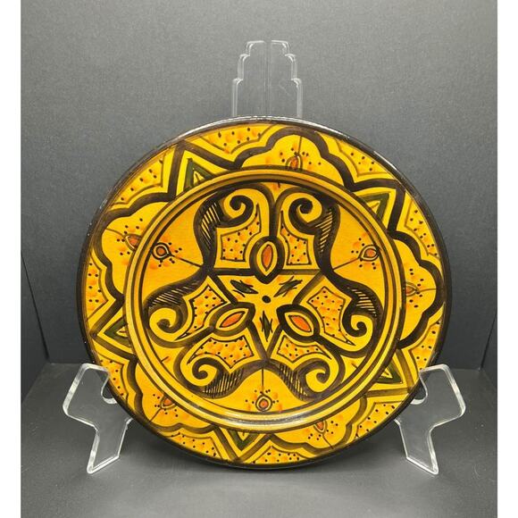 Vintage Handpainted Moroccan Mandala Plate - Picture 1 of 10